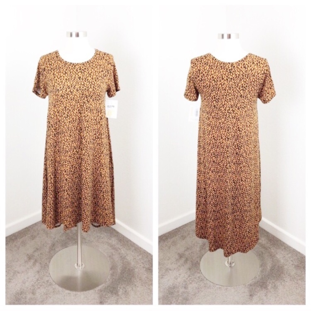 NEW LuLaRoe gold and black Carly dress